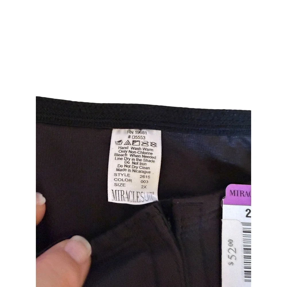 Miraclesuit 2615 Black Extra Firm Control Waist Cincher Shaper Plus Size 2XL NEW
